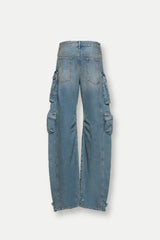 Evelyn Wide Cargo Jeans In Blue