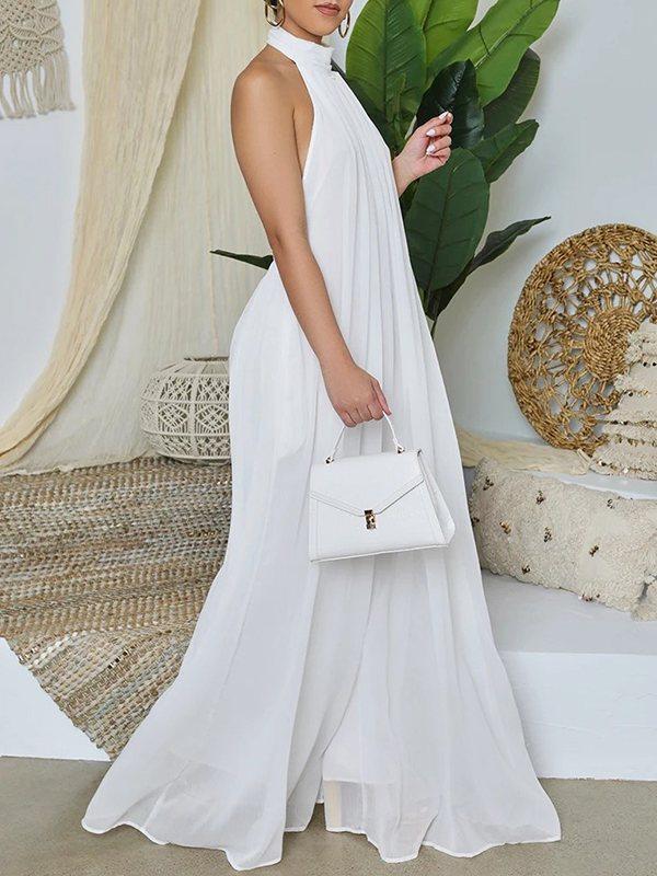 Indiebeautie Halter Chiffon Jumpsuit