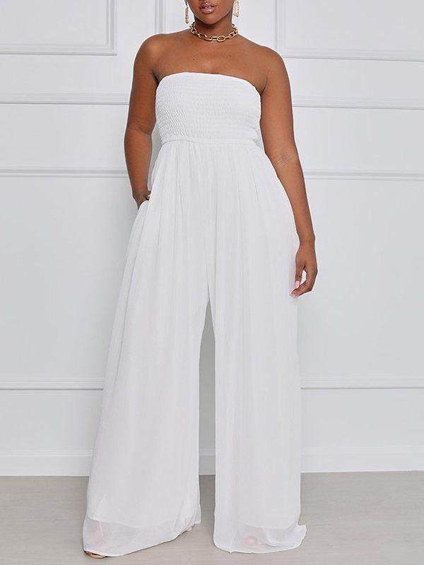 Indiebeautie Bandeau Wide-Leg Jumpsuit