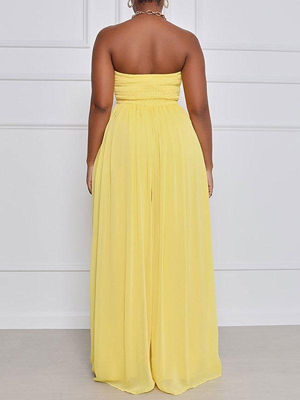 Indiebeautie Bandeau Wide-Leg Jumpsuit