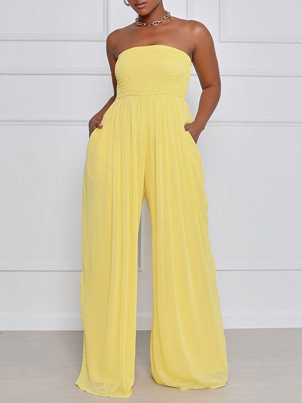 Indiebeautie Bandeau Wide-Leg Jumpsuit