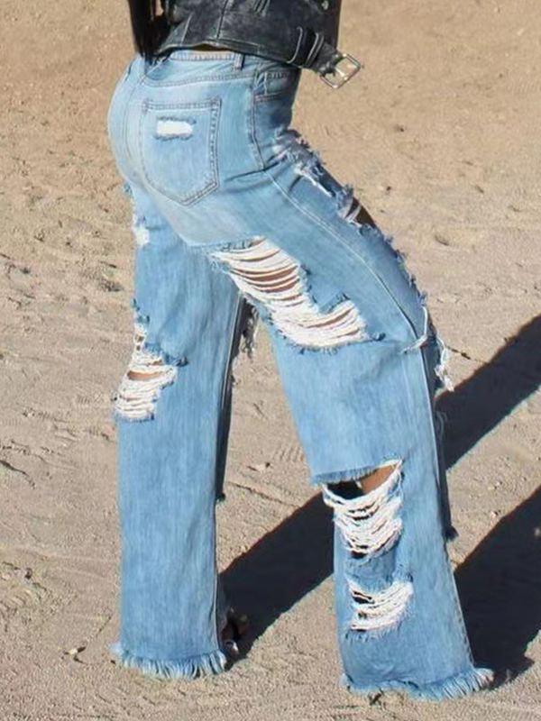 Ripped Fringe Jeans