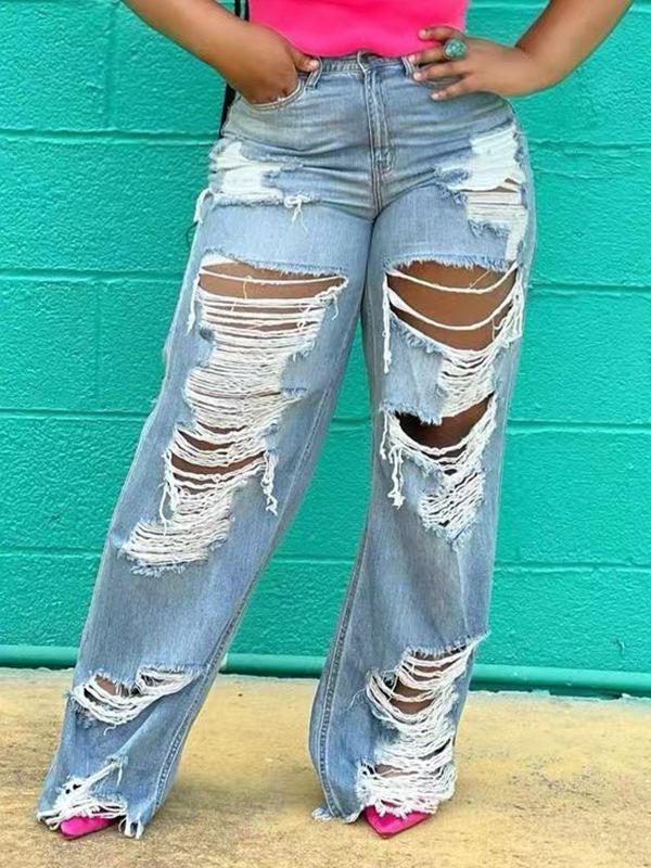 Ripped Fringe Jeans