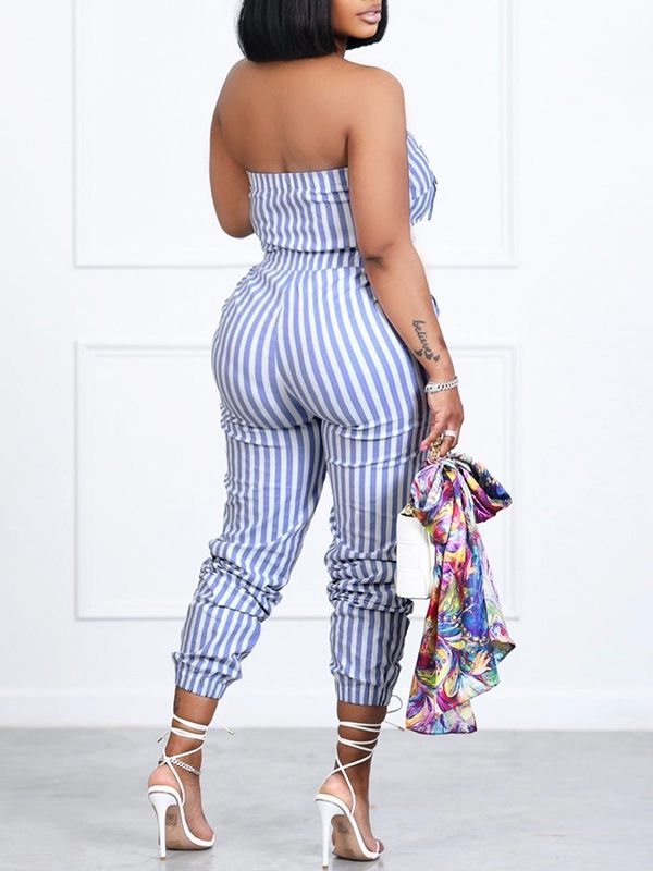 Indiebeautie Stripe Strapless Jumpsuit