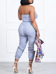 Indiebeautie Stripe Strapless Jumpsuit