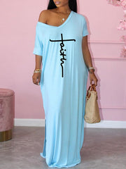 Indiebeautie Logo V-Neck Slit Dress