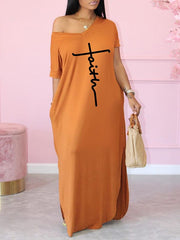 Indiebeautie Logo V-Neck Slit Dress