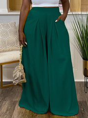 indiebeautie Solid Wide-Leg Pants