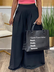 indiebeautie Solid Wide-Leg Pants