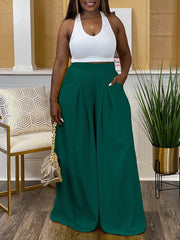 indiebeautie Solid Wide-Leg Pants