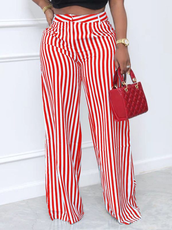 Indiebeautie Stripe Wide-Leg Pants