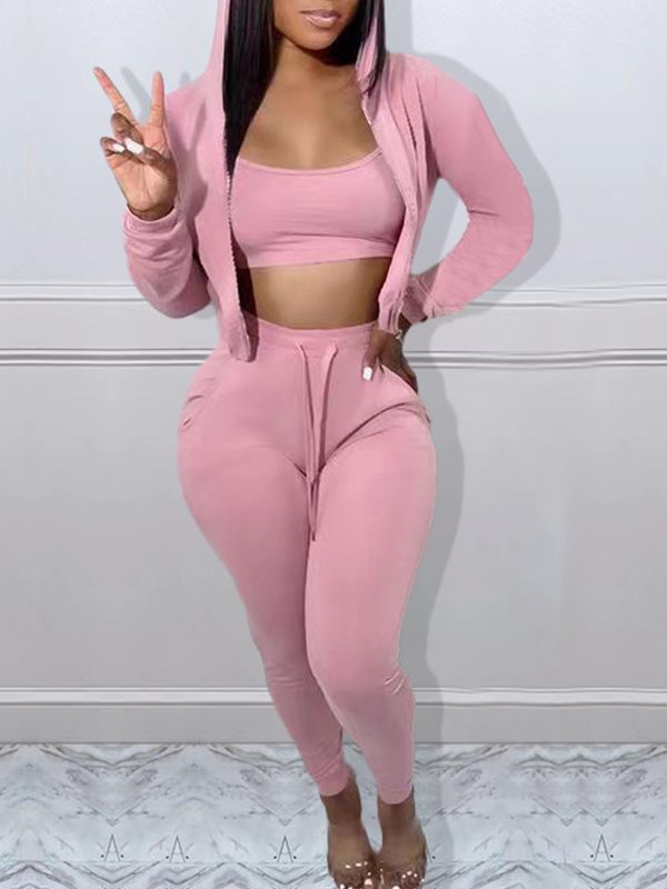 Indiebeautie Solid Three-Piece Sweatsuit