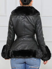 indiebeautie Faux Fur & Faux Leather Jacket