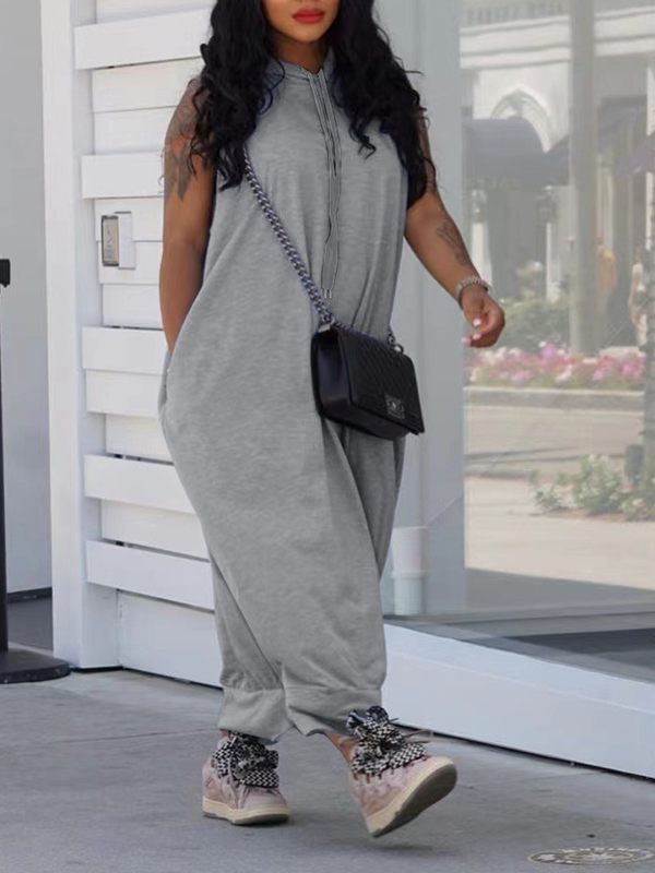 indiebeautie Sleeveless Hoodie Jumpsuit