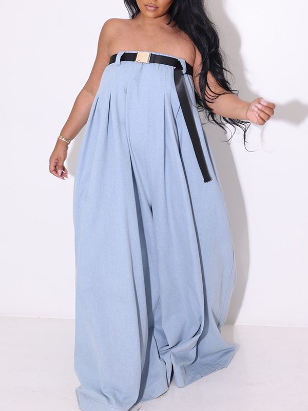 Indiebeautie Strapless Belted Jumpsuit