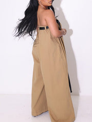 Strapless Belted Jumpsuit--Clearance