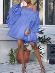 Indiebeautie Frilled Off-Shoulder Tent Dress