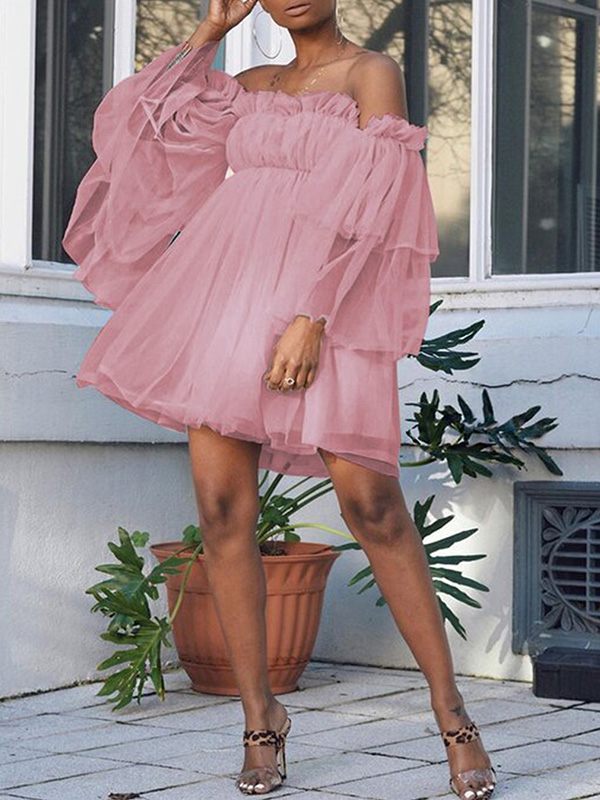 Indiebeautie Frilled Off-Shoulder Tent Dress
