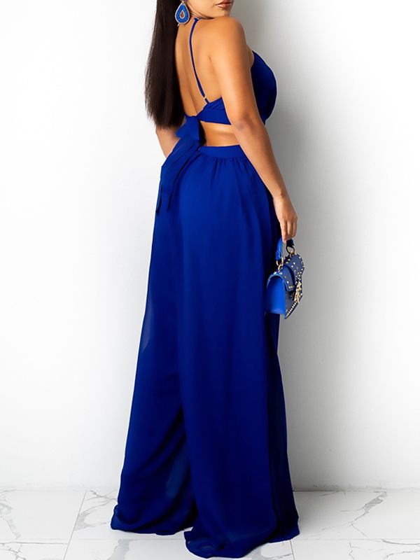 Indiebeautie Chiffon Wide-Leg Jumpsuit