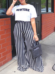 Indiebeautie Logo Tee & Stripe Pants Set