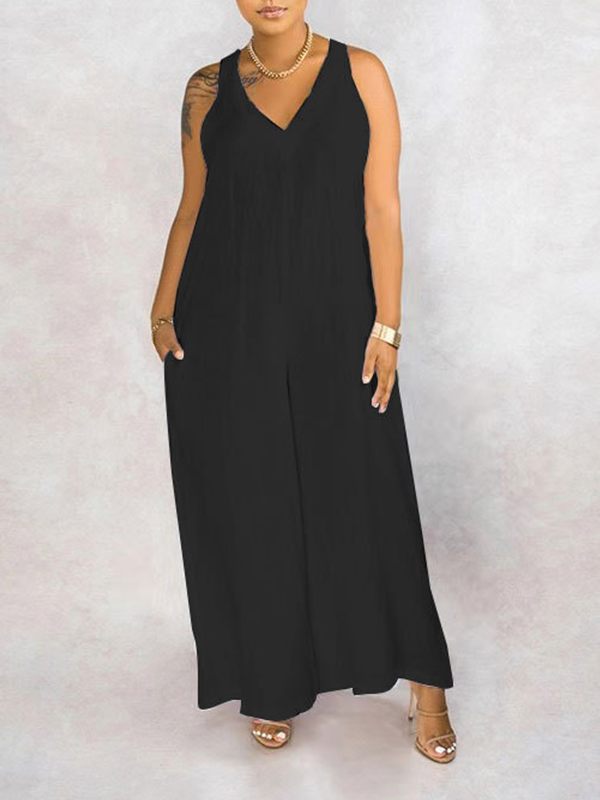 Indiebeautie Sleeveless Side-Slit Jumpsuit