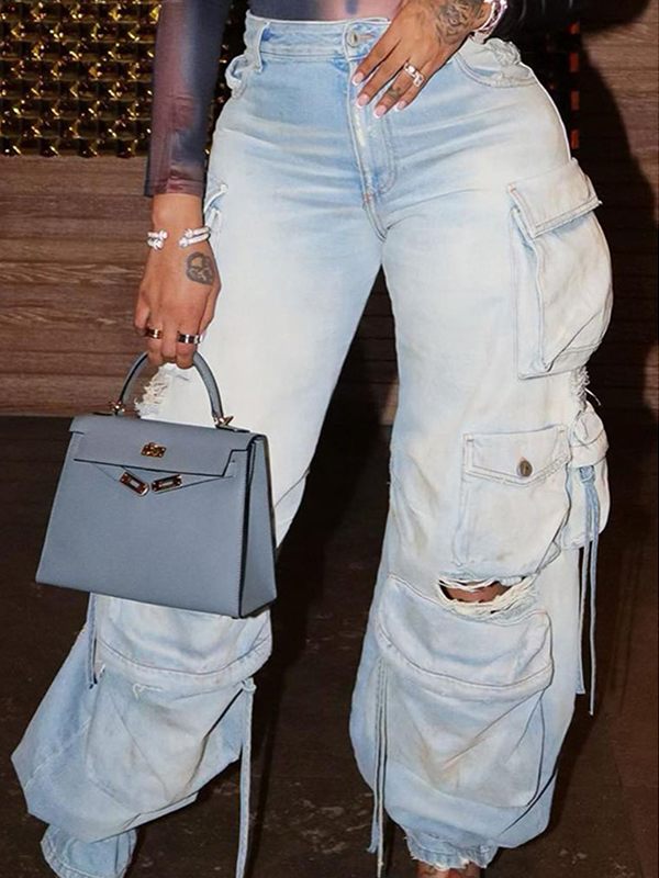 Indiebeautie Ripped Cargo Jeans