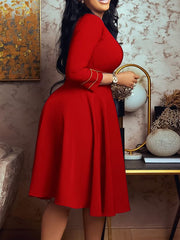 Indiebeautie Mock Neck 3/4 Sleeve Dress