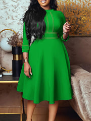 Indiebeautie Mock Neck 3/4 Sleeve Dress