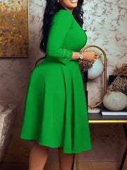 Indiebeautie Mock Neck 3/4 Sleeve Dress