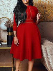 Indiebeautie Mock Neck 3/4 Sleeve Dress