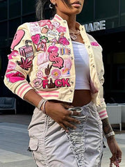 Indiebeautie Printed Bomber Jacket