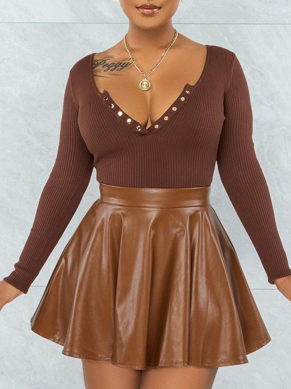 Indiebeautie Faux-Leather Mini Skirt