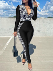 Indiebeautie Printed-Combo Zip Top & Pants Set