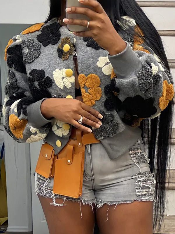 Indiebeautie Floral Bomber Jacket