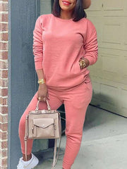 Solid Sweatshirt & Jogger Pants Set--Clearance