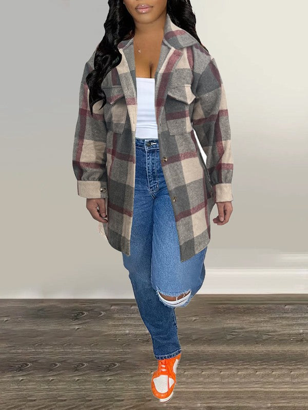 Indiebeautie Plaid Shirt Jacket