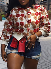 Indiebeautie Floral Bomber Jacket