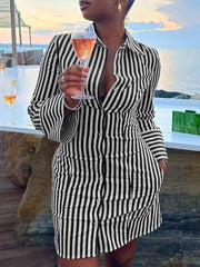 Indiebeautie Stripe Shirt Dress