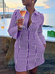 Indiebeautie Stripe Shirt Dress
