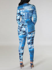 Printed Tied Jumpsuit--Clearance