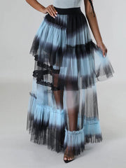 Indiebeautie Ombre Tiered Mesh Skirt