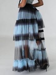 Indiebeautie Ombre Tiered Mesh Skirt