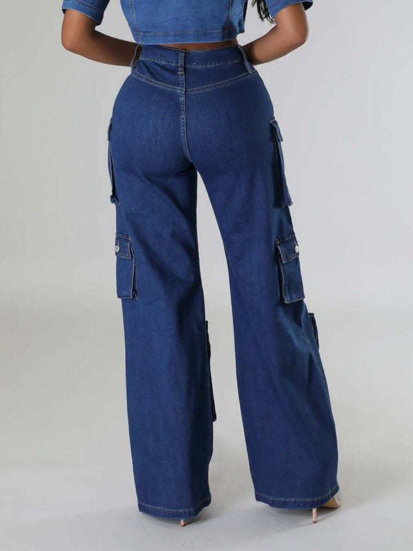 Indiebeautie Wide-Leg Cargo Jeans