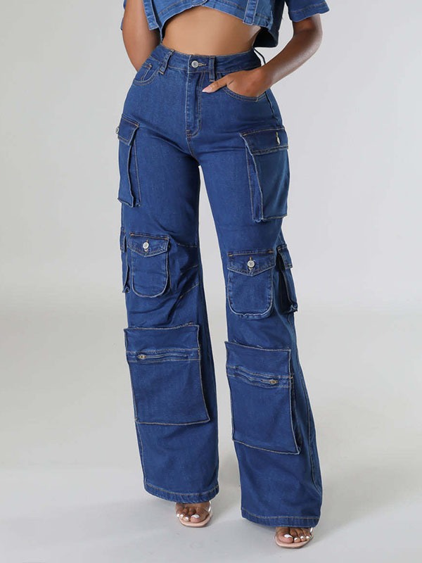 Indiebeautie Wide-Leg Cargo Jeans