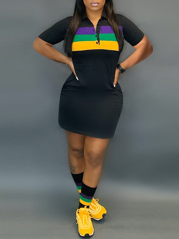 Indiebeautie Stripe Polo Dress