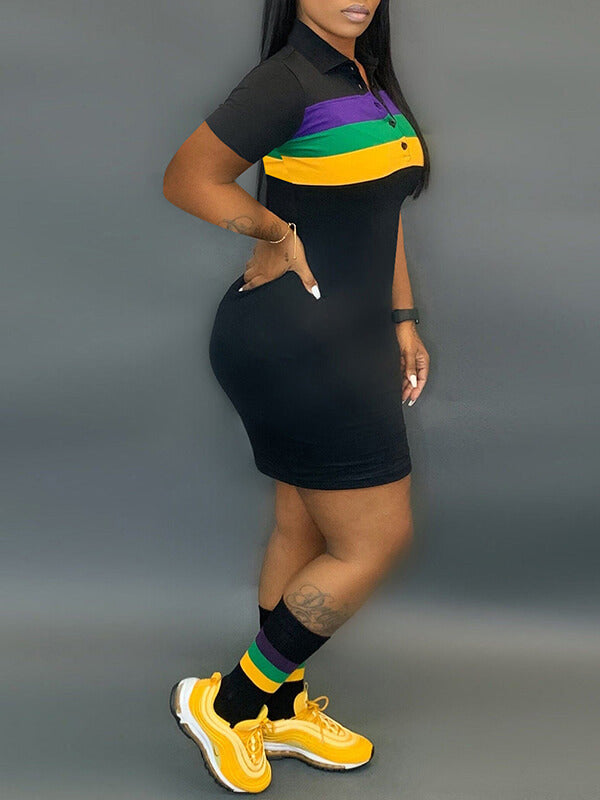 Indiebeautie Stripe Polo Dress