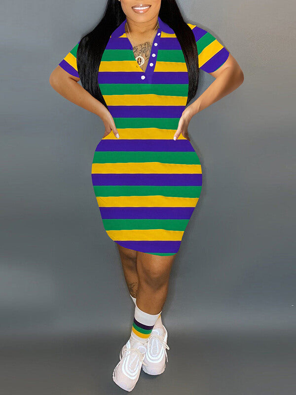 Indiebeautie Stripe Polo Dress