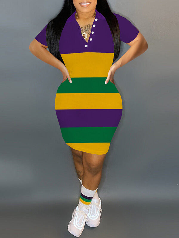 Indiebeautie Stripe Polo Dress