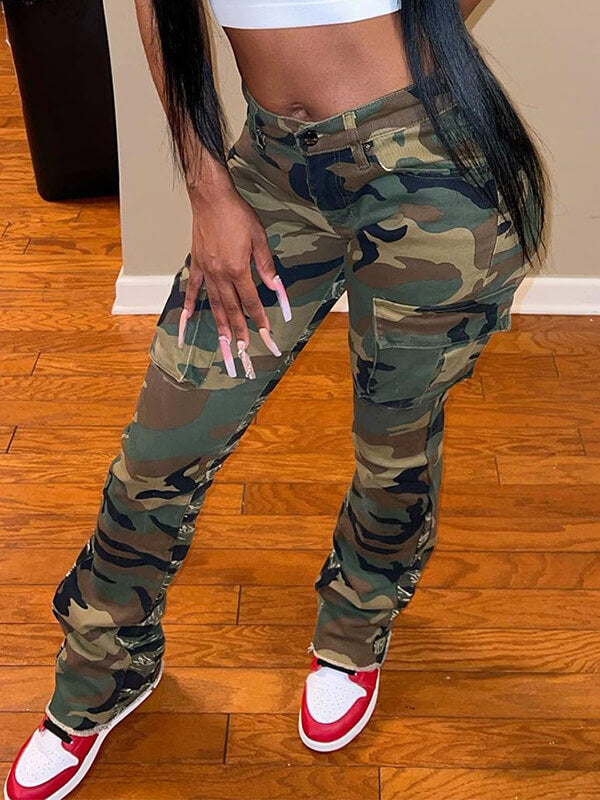 Camo Cargo Pants--Clearance