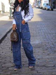 Cargo Denim Overalls--Clearance